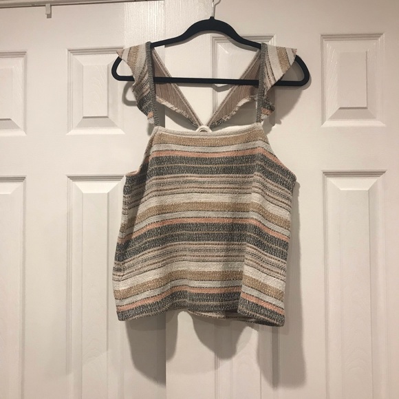 Madewell Texture Thread Ruffle Strap Tank - Picture 4 of 7